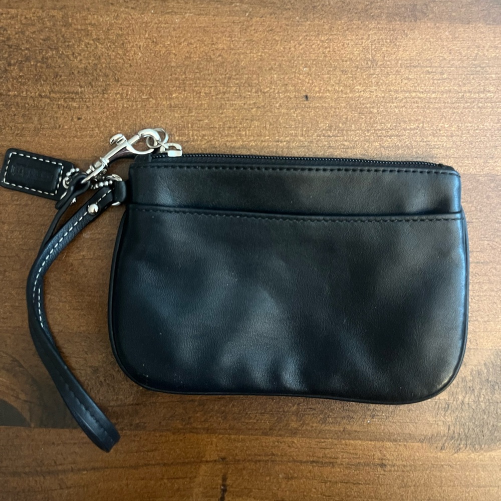 Coach Black Leather Wristlet